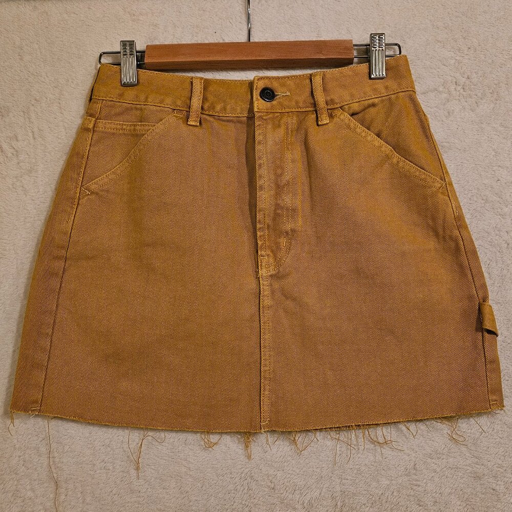 Pacsun Denim Raw-Hem Skirt - Yellow/Orange Color - Size 27